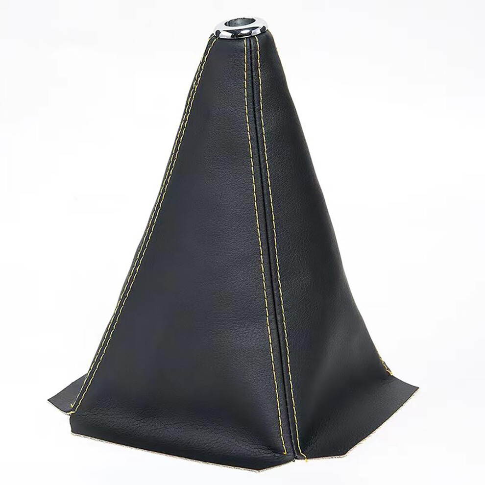 Car Gear Shift Knob Cover Black Yellow, Universal Dust Proof Boot for Shift Lever and Handbrake, Durable Protection-image-OPC-PJNHJYC-NEW