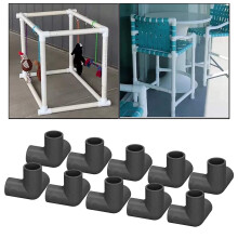 10 piezas de conectores en T de PVC negro para tuberías de 25 mm (1 pulgada)