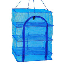 Stendipesce Pieghevole a 3 Strati con Clip per Verdure, Frutta, Erbe e Alimenti - 50x50x66cm
