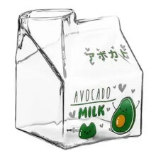 350ML Kawaii Square Milch Karton Glasbecher Hitzebeständige süße Erdbeere Pfirsich Frühstückstasse Puddin