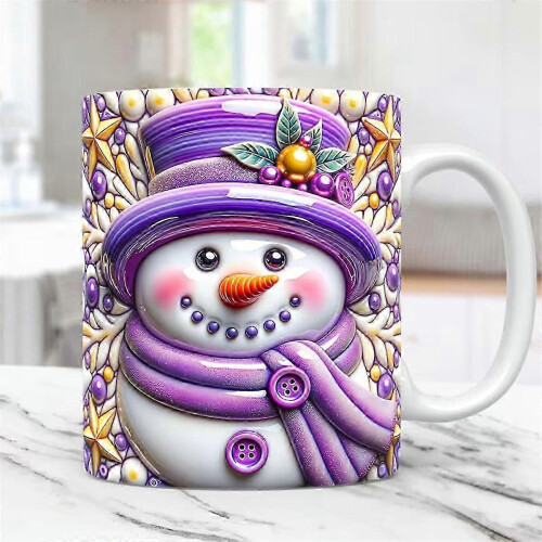 Weihnachten Schneemann Kaffeetasse Visual Effect Muster Keramik Wassertasse 1