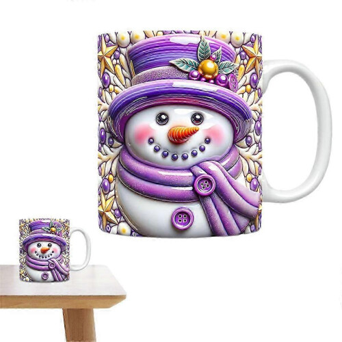 Weihnachten Schneemann Kaffeetasse Visual Effect Muster Keramik Wassertasse 2