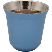 Kaffeetasse Edelstahl Espressotasse Doppelschicht Isolierung Kapsel Kaffeetasse Blau