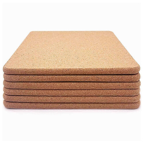 Cork Trivet, 6 τμχ Υψηλής πυκνότητας παχιά τετράγωνα