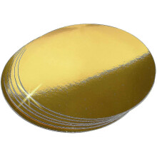 Conjunto De 10 Cake Pad Cartão Dourado | Placas de bolo de cartão com cerca de 32 cm descartáveis | Bolo