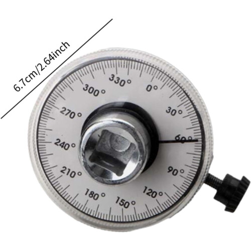 Torque Angle Gauge 1/2 Drive Torque Wrench Angle Meter 360 Adjustable Automotive Tool Silver for Dad 1