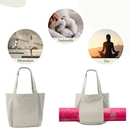 Bolsa de yoga de gran capacidad 47x36 cm beige 2