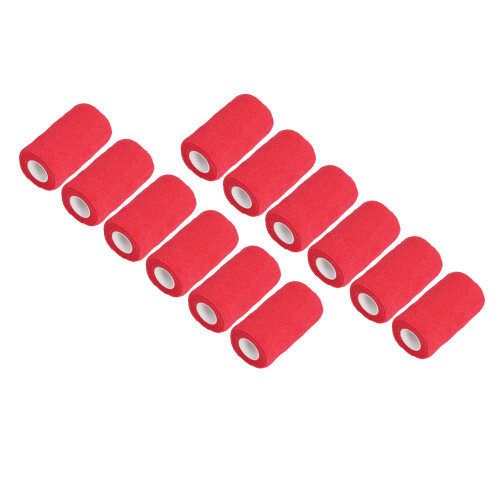 12 piezas de vendaje elástico 410 g 10 cm rojo autoadhesivo
