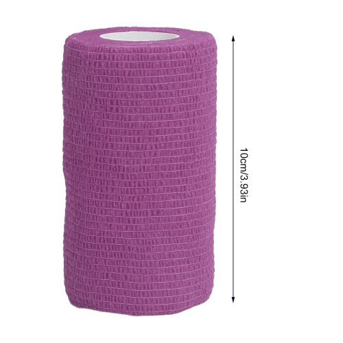 12 piezas de vendaje elástico autoadhesivo de 10 cm, morado, látex 2