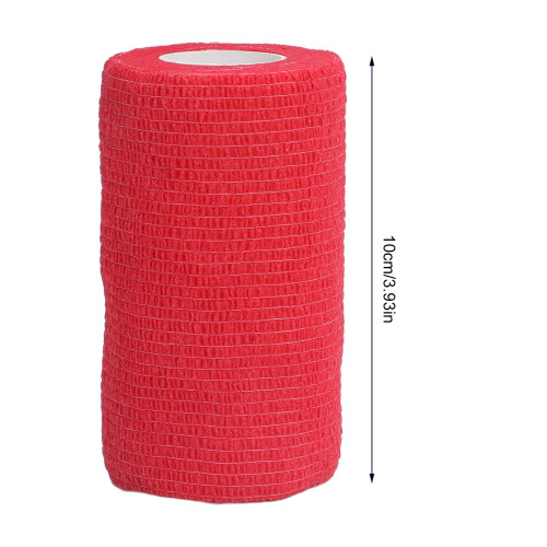 12 piezas de vendaje elástico 410 g 10 cm rojo autoadhesivo 2