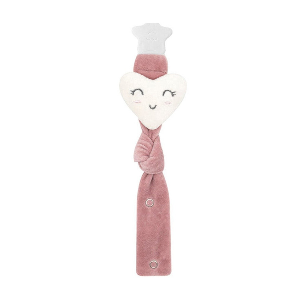 Babyjem Baby Pacifier Holder Heart, Color|Soft Cotton Strap With Playful Moon Design - Pink