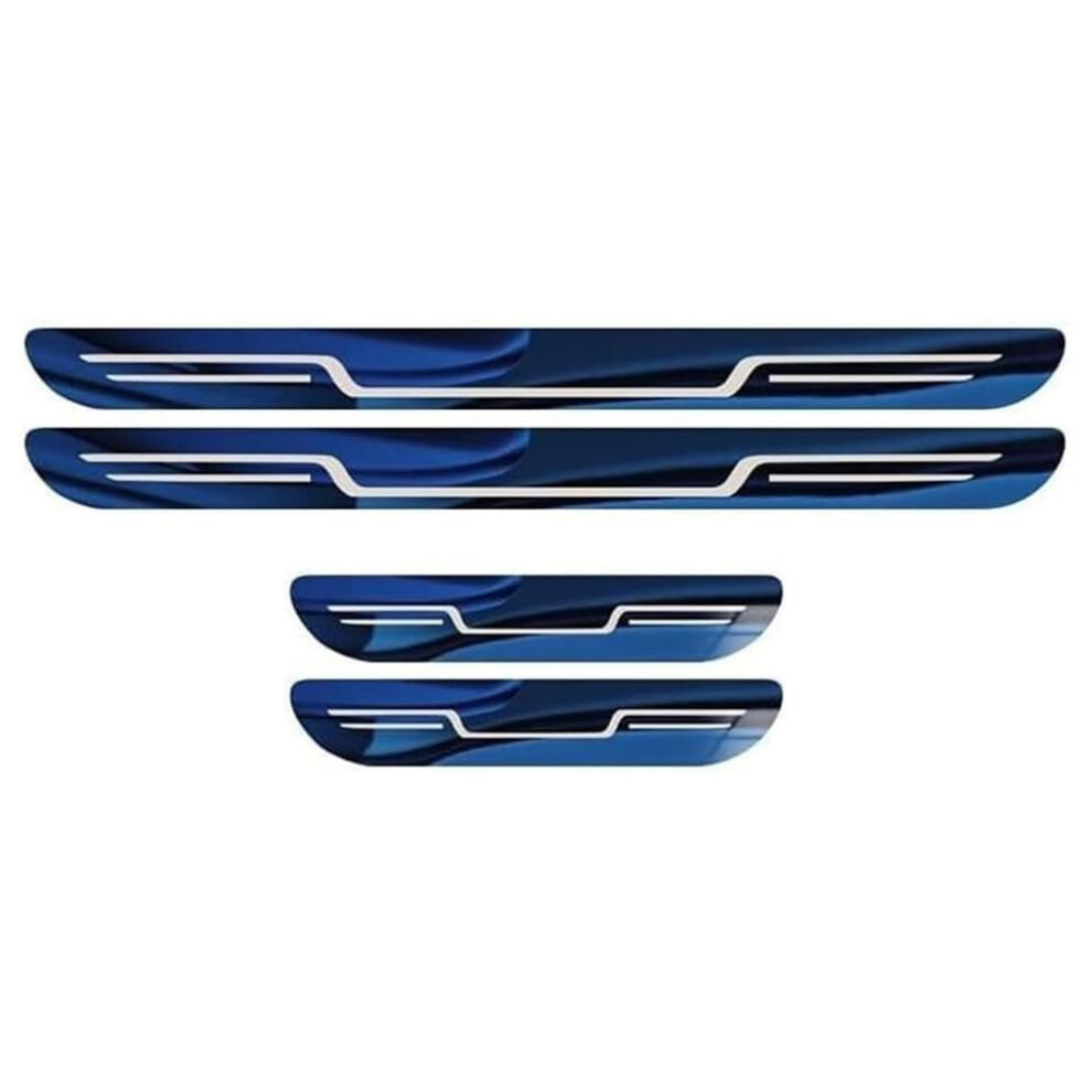 4Pcs Car Door Sill Protector For Jeep Wrangler Jl 4Xe 2021-2025, Stainless Steel Scuff Plate, Threshold Guard Blue 6276012486383