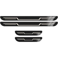 4Pcs Stainless Steel Car Door Sill Protectors for Kia Optima 2005-2023, Durable Scratch Resistant Black Trim Accessories