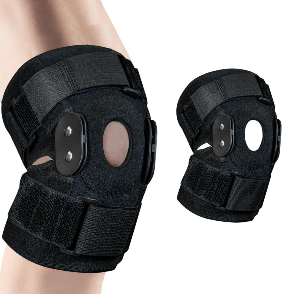 Knee Brace with Side Stabilizers and Patella Gel Pads for ACL, MCL, Meniscus Tear Support, Adjustable Fit for Sports