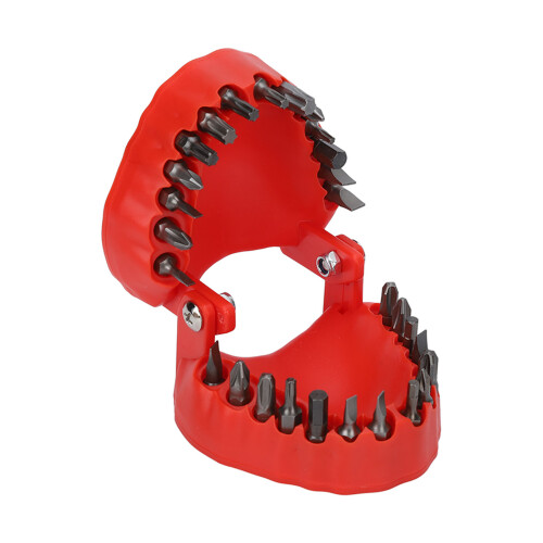 Zahnmodell-Prothese-Bohrerhalter, rot, 28 Bohrer