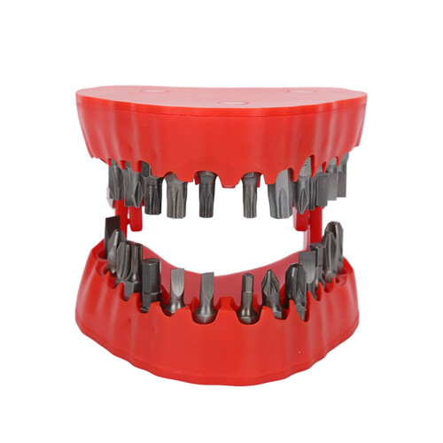 Zahnmodell-Prothese-Bohrerhalter, rot, 28 Bohrer 1