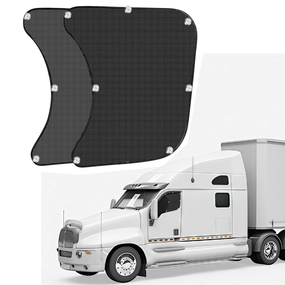 Semi Truck Window Shades 2 Pcs with Suction Cups UV Protection Side Window Curtains 23.6x21.6inch for Freightliner Cascadia-image-OPC-PJNHSVY-NEW