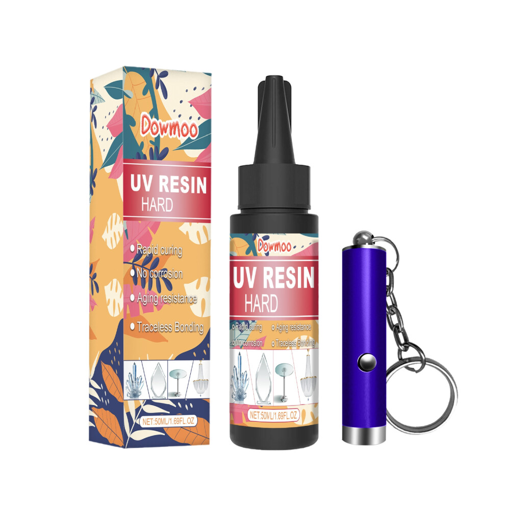 (50Ml + Lamp) Resin Glue Crystal Drop Glue Diy Handmade Crafts Odorless High Transparent Quick-Drying Glue 6910640877358