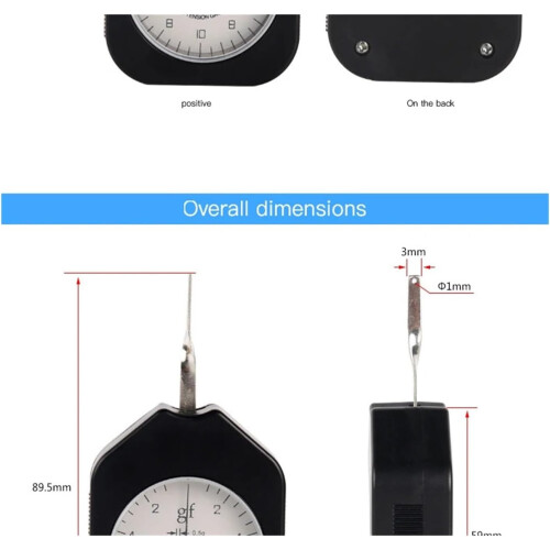 Single Pointer Dial Tension Gauge Meter, 50g Analog Tensiometer for Tabular Lateral Testing 1