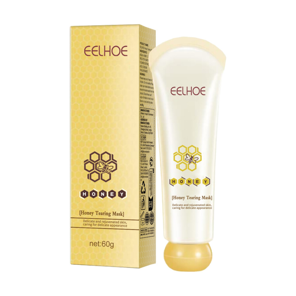 Dark/Yellow (60G) Honey Tearing Mask, Tighten Pores, Brighten Skin Tone, Apply Mask Gently To Remove Blackheads