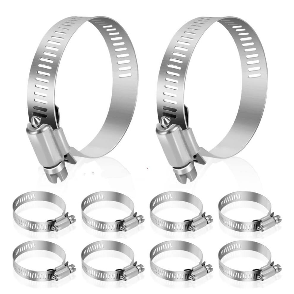 Hose Clamp, 304 Stainless Steel Worm Drive Duct Clamps For Fuel Pipe Tube, 37.8Mm To 41.0Mm Adjustable Size 6493810689413