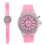 Female Children LED Back Light Quartz Round Watch 3