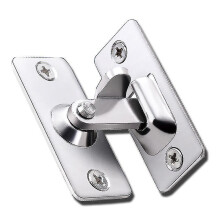 Door Hinge 90 Degree Stainless Steel Door Latch Right Angle Sliding Bending Door Lock Latch Screw Locker Hardware Accessories with Screws(1pcs, Silver