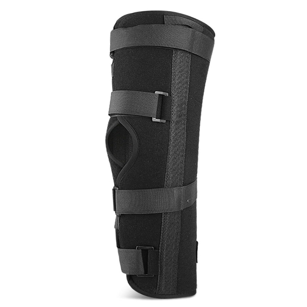 Knee Immobilizer Brace Full Leg Brace for Knee Injury Recovery, Aluminum Alloy Straight Splint, Adjustable Size