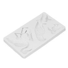 Molde de silicona con forma de pájaro gris - apto para horno, reutilizable