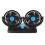 Doppelkopf-Auto-Ventilator 12/24V USB, 265x205x138mm ABS 3