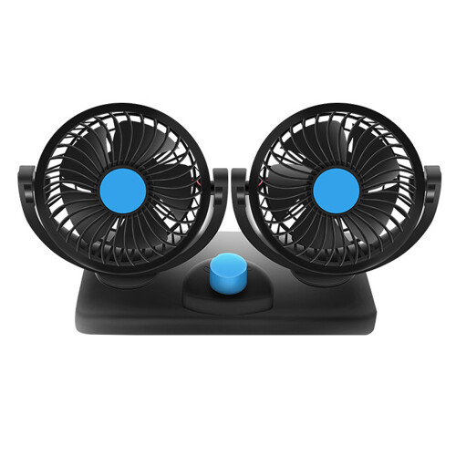 Doppelkopf-Auto-Ventilator 12/24V USB, 265x205x138mm ABS 2