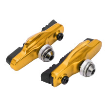 2 Stück Mi.xim Bremsen Gummiblock Schubladenart Aluminiumlegierung Fahrradbremsbeläge Geräuschreduzierung Alterungsbeständig Gold