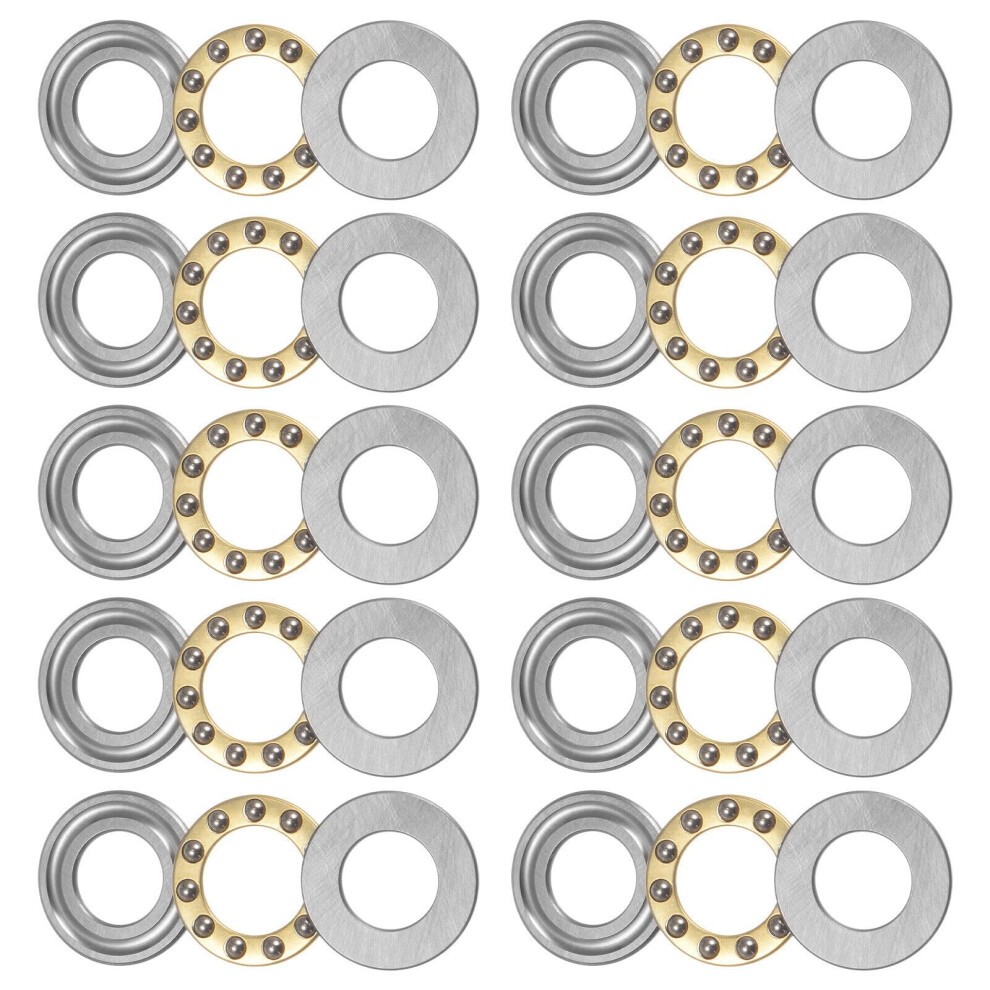 F12-21M Thrust Ball Bearing 12x21x5mm Brass with Washers 10pcs for Tool Parts and Accessories #CN-140824-04280-image-OPC-PJNHX2C-NEW