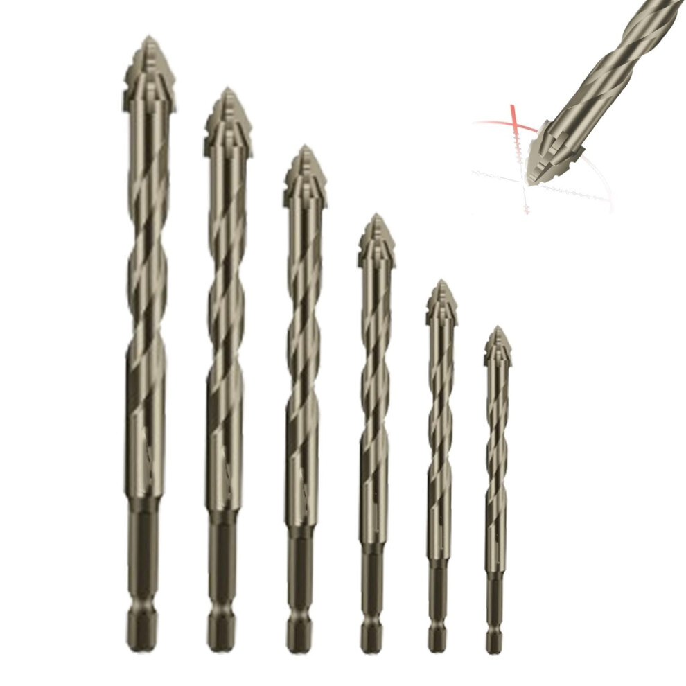 Four-Flute Sawtooth Eccentric Drill Bit Set 4-12Mm, Multifunctional Serrated Drill And Tap Set 6276012487120
