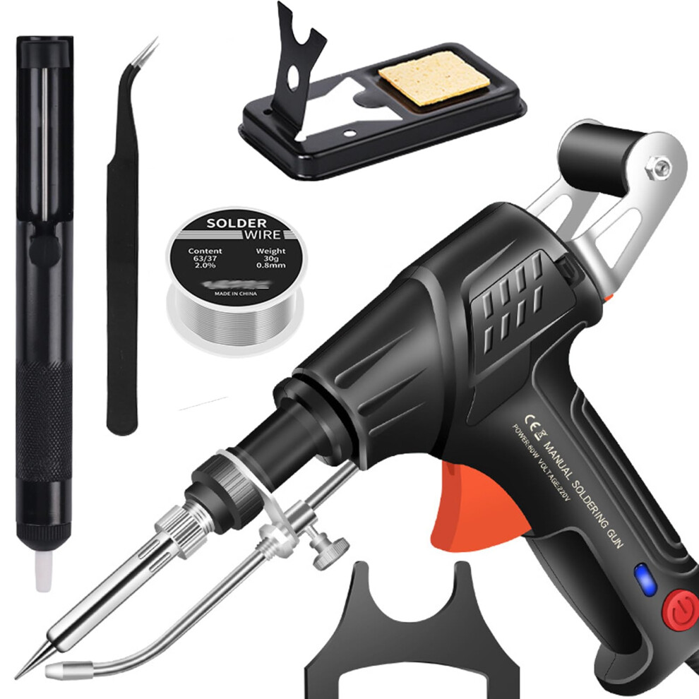 Internally Heated Industrial Welding Soldering Iron Gun Set, Handheld Welder For Industrial And Household Use, Black A 6276012487137