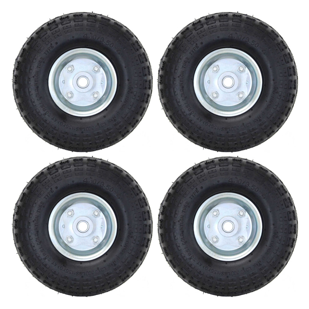Oypla 4x 10" Pneumatic Sack Truck Trolley Wheel Barrow Replacement Tyre