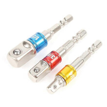 Power Hand Tools Driver Extension Socket Adapter Sets, Hex Shank Bit Square Nut Driver Set Power Drill Cordless Impact Sockets Bit Set Adapter(3pcs, b