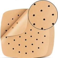 Non-Stick Air Fryer Paper Liners, Water-Proof and Oil-Proof Parchment(200pcs, wood color+white)