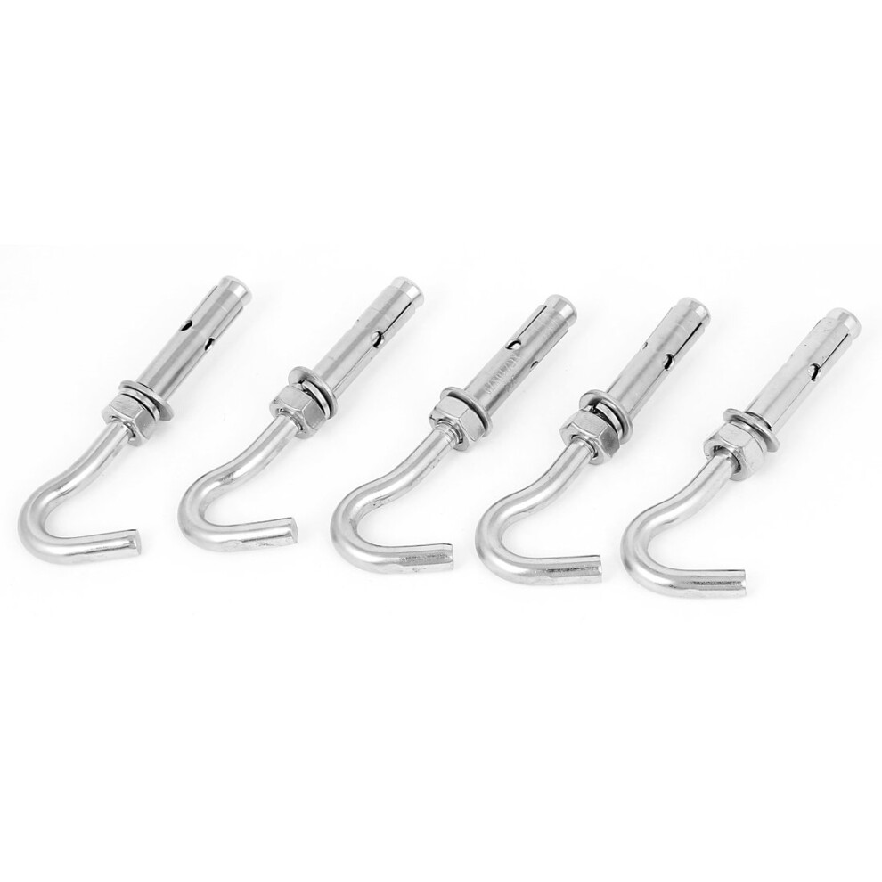 M10 Stainless Steel Expansion Open Hook Screws Anchor Bolts For Concrete, 5 Pcs Heavy-Duty Fasteners 6493810689918