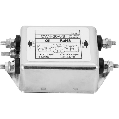 CW4-T/S Series Power Filter 220V Single Phase Anti-Interference Plug-in Terminal AC 6A T Single Pole Plug 1