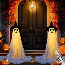 2pcs Halloween Decorations Outdoor Spooky Ghost Decor with Remote Control String Lights UK