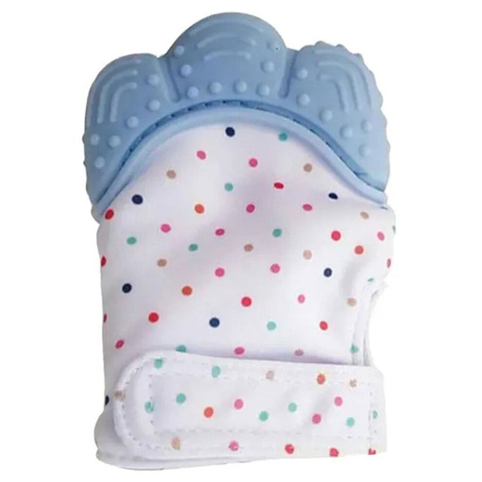 Babyjem Baby Tooth Scarifying Butterfly Gloves For 3+ Months|Soothes teething pain and prevents gum irritation  - Blue