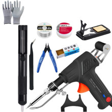 Internally Heated Industrial Laser Welding Tools Set, 60W 110V Soldering Iron Gun with Tin Wire, Black Electric Welding Tool