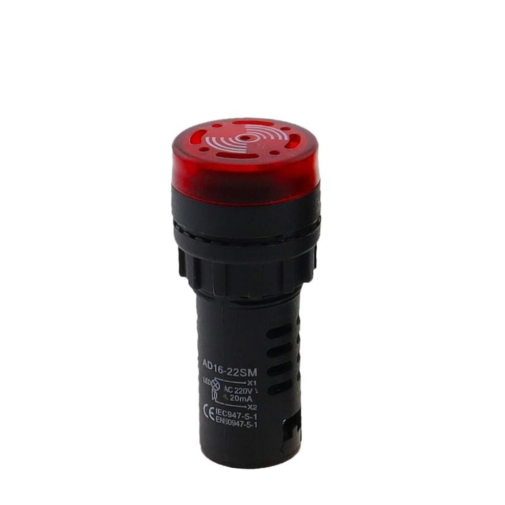 Ad16-22Sm 22Mm Flashing Signal Light With Red Led And Active Buzzer For 12V 24V 110V 220V 380V - Alarm Indicator 6947110175409