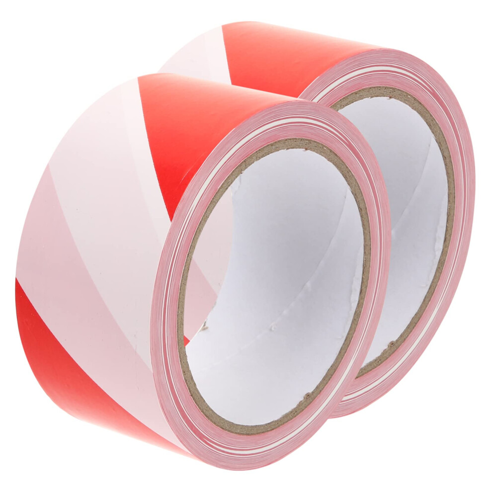 Red And White Striped Barrier Tape 2 Rolls Non-Sticky Caution Safety Tape For Hazard Marking Construction Outdoor Use 6947110175607