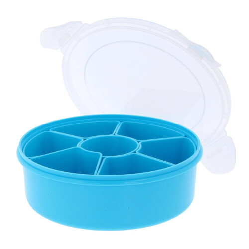 Indian Spice Tin Plastic Masala Dabba 7 Spice Box Spoons Storage