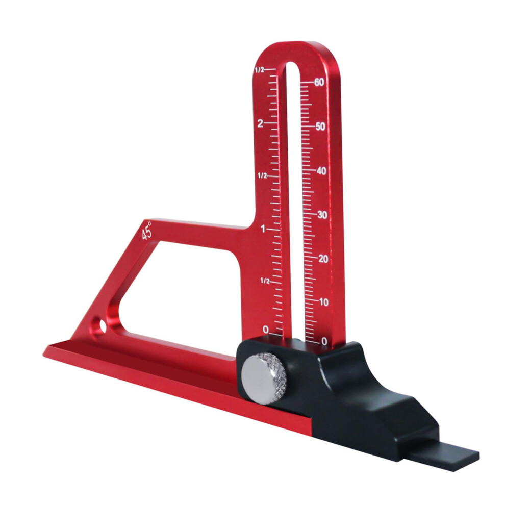 Precision Cnc Machined Height Measuring Tool - Anodized Aluminum Depth Gauge For Woodworking, Table Saw, Router, Drill 6482260666198