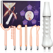 (Roter Strahl ohne Box) 7 rote oder violette Strahlelektroden, Glasröhre, Stab, Gesichts- und Körpermassage, entfernen