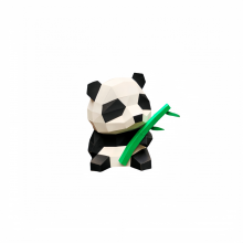 3D-papierknutselset met panda | DIY origami wanddecoratie | Handgemaakte papieren modellen | Creatieve woondecoraties