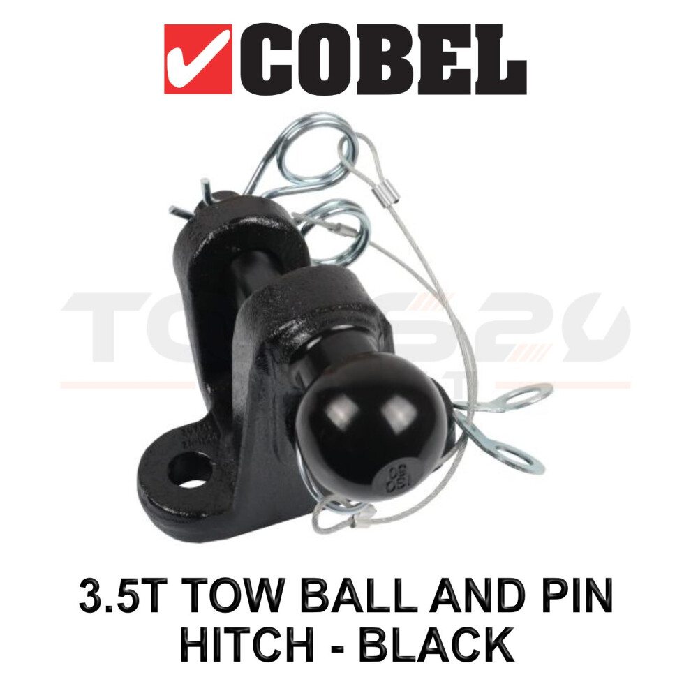 Cobel 3.5T Tonne 50Mm Tow Ball & Pin Hitch Towing Bar Jar Coupling Ece R55 Approved Black 5061016612118